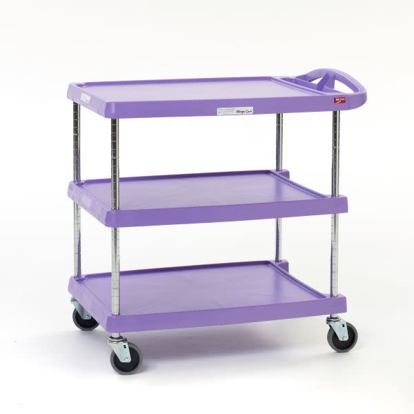 MY2030-34AP myCart Series 3-Shelf Utility Cart, Purple, 20" x 30"