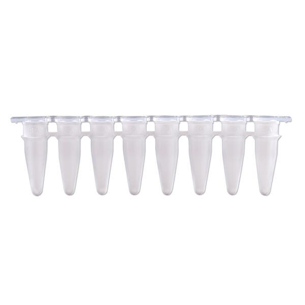 0.2 mL qPCR 8-Strip (With SEPARATE Optical Strip Caps), WHITE, 120/pk | P3802-QW