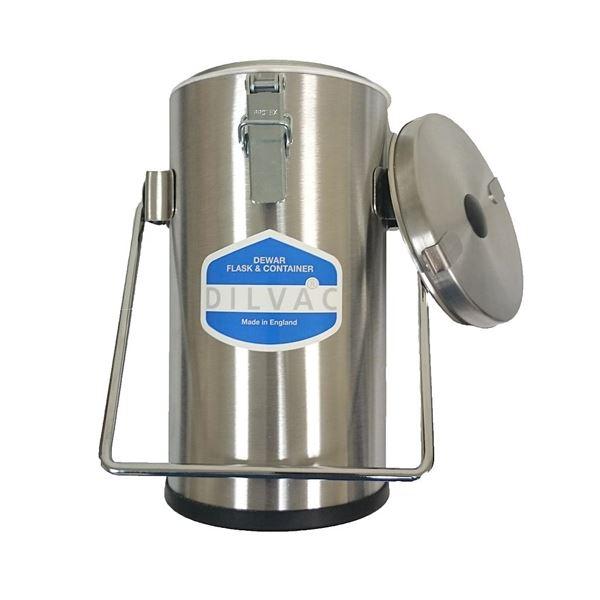 Scilogex 1L. Stainless Steel Cased Dewar Flask with Lid Clips and Handle | SS111