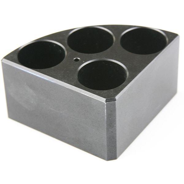 Scilogex Blue quarter reaction block, 4 holes 30mL reaction vessel 28mm dia x 30mm depth | 18900004