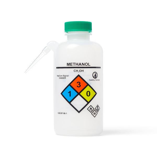 Task-Focused Unisafe™ Methanol Wash Bottle, Unitary, LDPE, 500 mL, Pack/6 | 36-1002