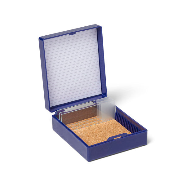 Industrial Task-Focused 25-Place Microscope Slide Box, ABS, Blue for Microscop... | 62608