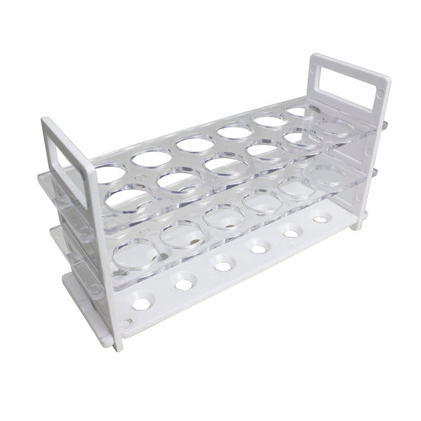 Test Tube Rack Containers Test Tube Rack, PC, 25mm Tubes, 12 Places, Wh | 77804 – LabCals.com