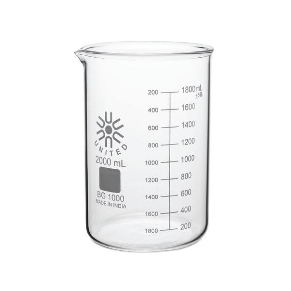 Scientific Reusable Glass Beakers, Low Form, Borosilicate Glass, 20... | BG1000-2000-CASE