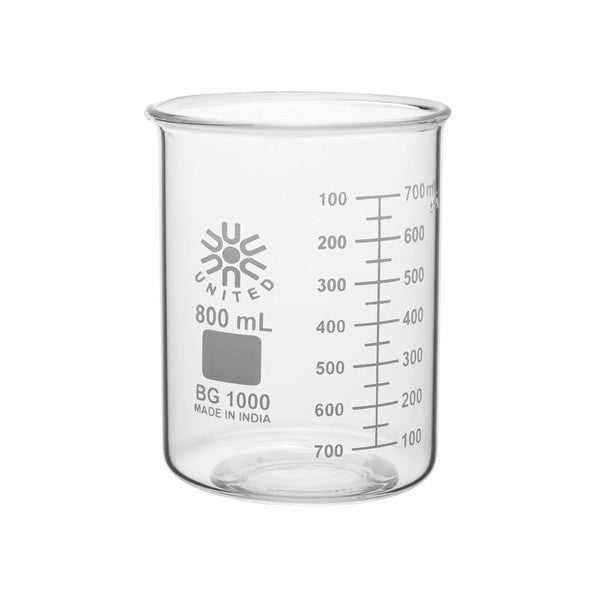 Heavy-Duty Reusable Glass Beakers, Low Form, Borosilicate Glass, 800... | BG1000-800-CASE