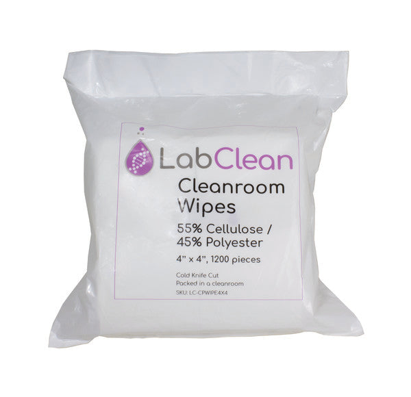 Task-Focused Labclean™ Cleanroom Wipes, 55% Cellulose / 45% Polyester, 4” x | CPWIPE4X4