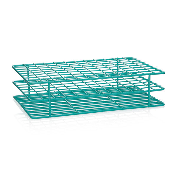 Technical Application-Specific Coated Wire Rack, 13-16 mm Tubes, 96 Place, Teal | CWRTT06