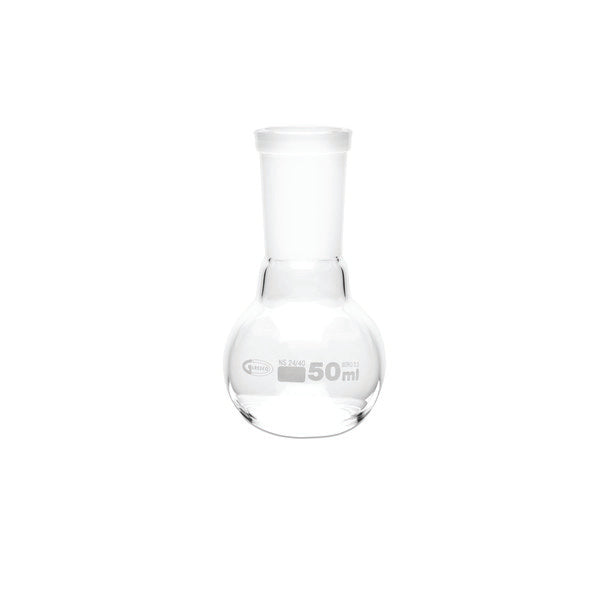 Technical Reduced Splash Boiling Flask, Flat Bottom, Ground Joints, 5... | FFB058-50-CASE