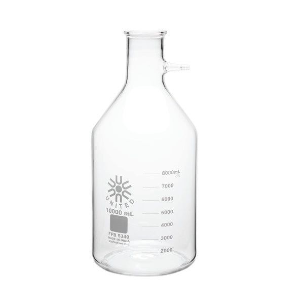 Industrial Bench-Ready Filtering Bottle, Borosilicate Glass, 10L | FFB5340-10000