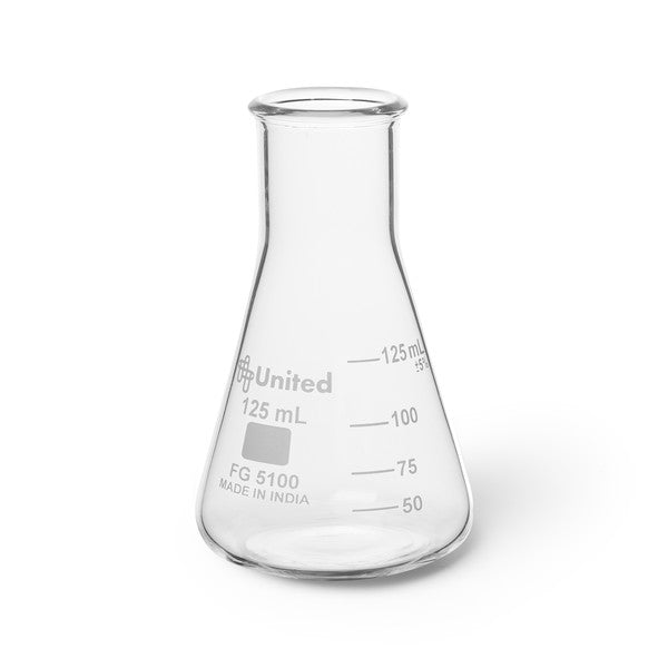 Scientific Conical Bench Erlenmeyer Flask, Wide Mouth, Borosilicate ... | FG5100-125-CASE
