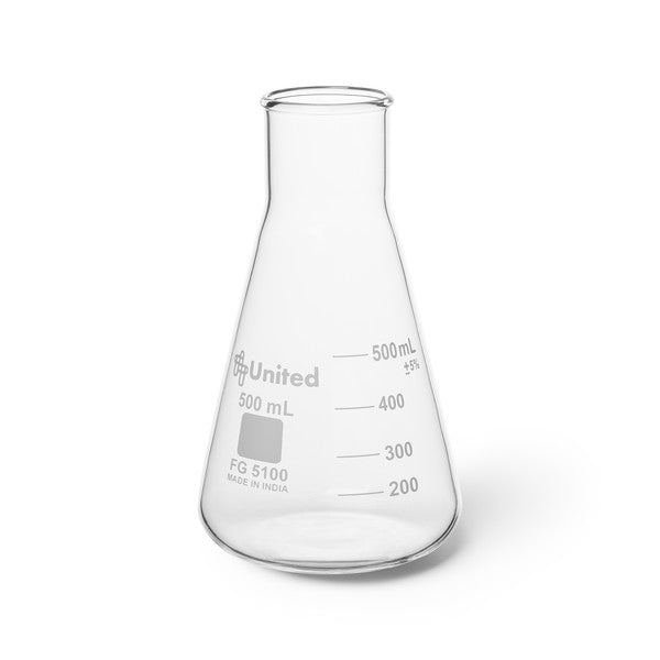 Scientific Conical Bench Erlenmeyer Flask, Wide Mouth, Borosilicate ... | FG5100-500-CASE