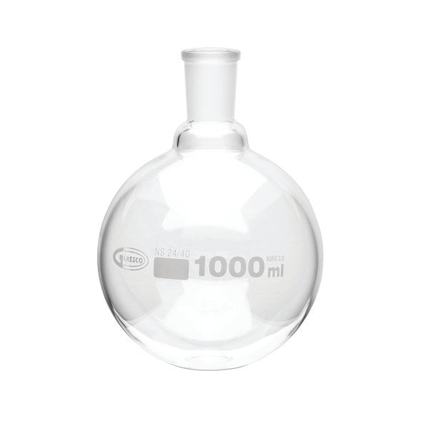 Precision Single-Mark Accuracy Boiling Flask, Round Bottom, Ground ... | FRB057-1000-CASE