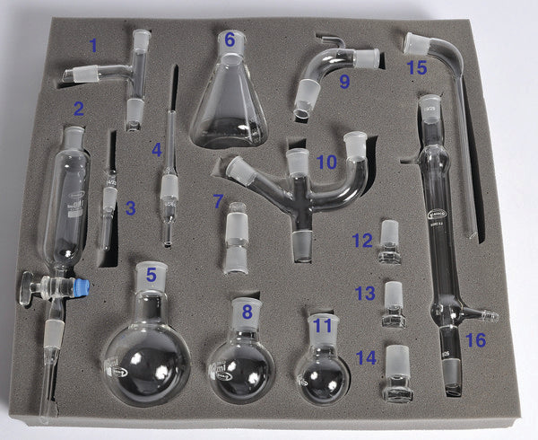 Laboratory Task-Focused Deluxe Organic Chemistry Glassware Kit, 16 Pieces | ORGKIT-16