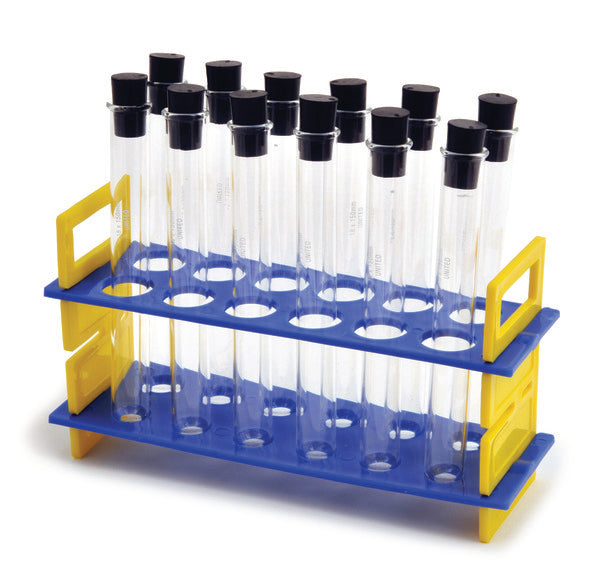 Task-Focused Test Tube Rack w/ 24 mL Glass Tubes & Rubber Stoppers | TTRSET