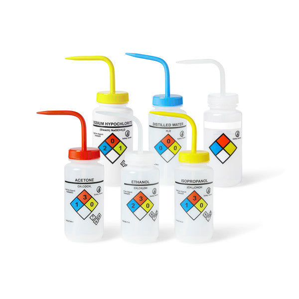 Scientific Bench-Ready Unisafe Assorted Wash Bottles, 500 mL for Wash Bo... | UN37200AST1