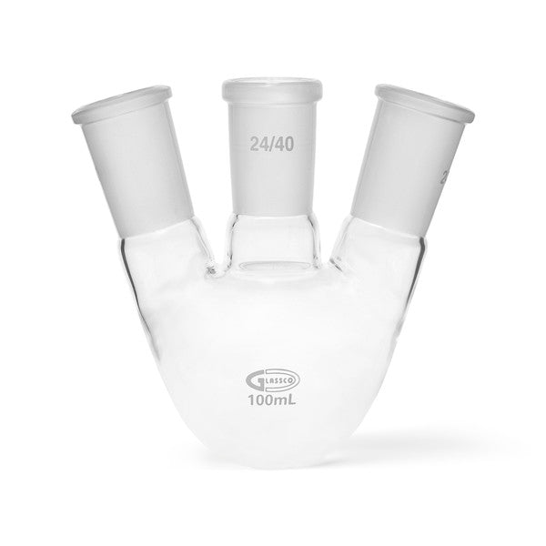 Precision Agitation-Ready 3 Neck Flask, Round Bottom, Angular, 100 mL, Ce... | UN3NKFK100