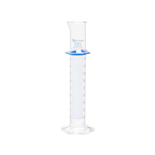Industrial Visible Meniscus Graduated Cylinder, Double Scale, Borosilic... | UNCYLNGB-500