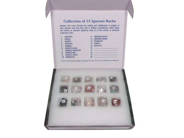 Scientific Classroom Experiment Apparatus Igneous Rock Set 15 for Physics Work | UNIGNRC01