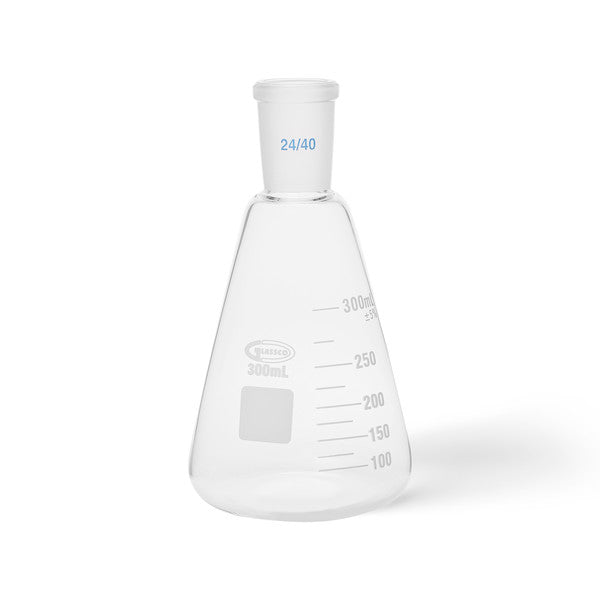 Industrial Agitation-Ready Erlenmeyer Flasks, With Joint, 300 mL, Joint ... | UNJTERFL300