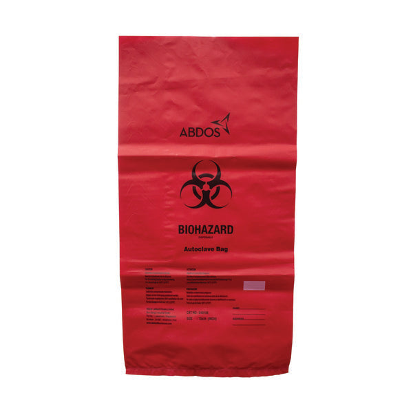 Instructional Biohazard Disposable Bags, PP, 12" x 24", Pack/200 | UNU40106