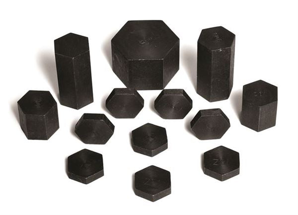 Industrial Bench-Ready Hexagonal Weight Set, Customary for Weights Masses Work | WHSETC-F